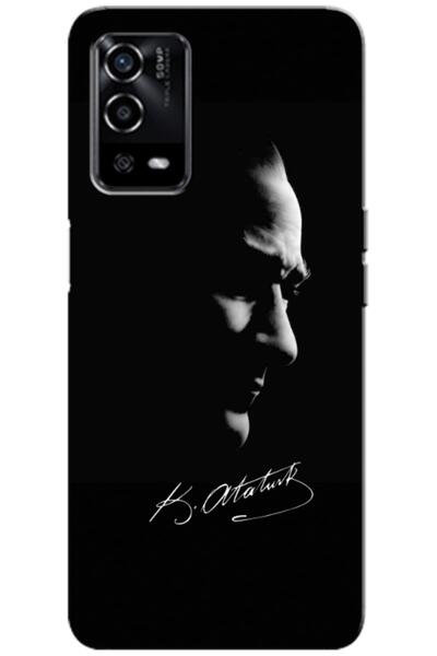 Zebana Oppo A55 Compatible Case Mustafa Kemal Atatürk Black Silicone Case (Pr...