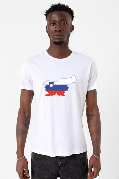 Tshirthane Euro 24 Slovenia Λευκό ανδρικό μπλουζάκι ποδηλασίας