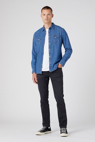 WRANGLER Texas Slim Black plisované