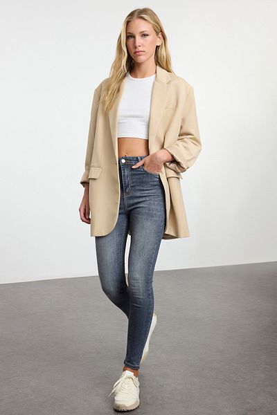 Graue Skinny Jeans mit hoher Taille - Twoaw25Je00267