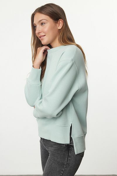 Trendyol Collection Mint Crew Neck Fleece Χοντρό εσωτερικό φούτερ - κανονική εφαρμογή Twoaw25sw00169