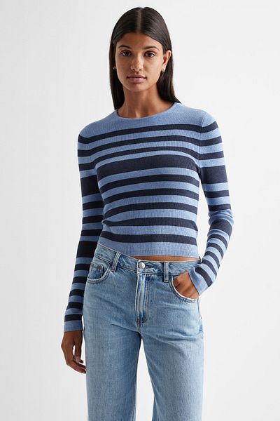 MANGO Kids Gestreifter Yarn-Sweater