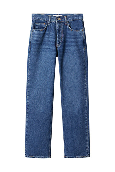 MANGO Středně vysoké rovné džíny