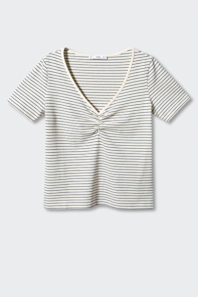 MANGO Woman Cotton t-shirt with pucker detail