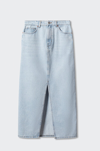 MANGO Slit denim skirt