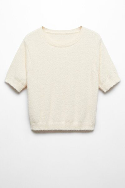 MANGO Pletený svetr z umělé kožešiny