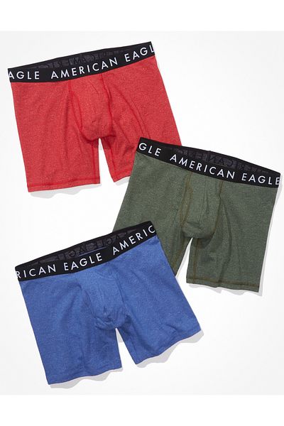 AMERICAN EAGLE Aeo Solid 6" Classic Boxer - Pack of 3 U-0235-3612-900