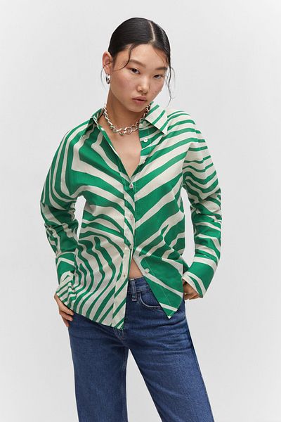 MANGO Printed Cotton Shirt