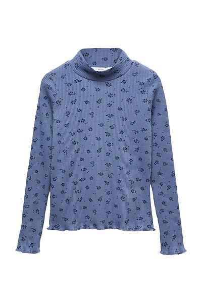 MANGO Kids Žebrované tričko s vysokým výstřihem