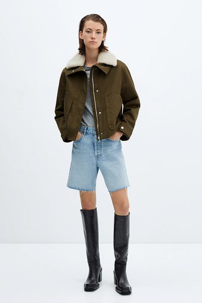 MANGO Parka mit abnehmbaren Pelzeffekthüllen