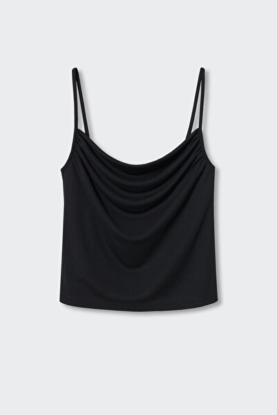 MANGO Woman Draped lace top