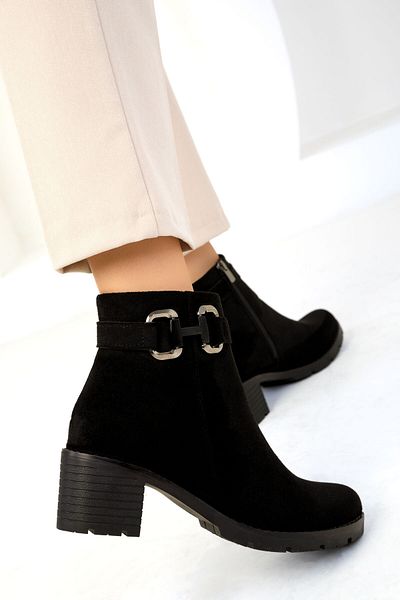 SOHO Černé semišové dámské boty - 19634 Model Bootie