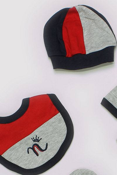 Peki 0-3 Months Baby Boy Nakis Set - 5-Piece Zibin Pants and Gloves Set 13689