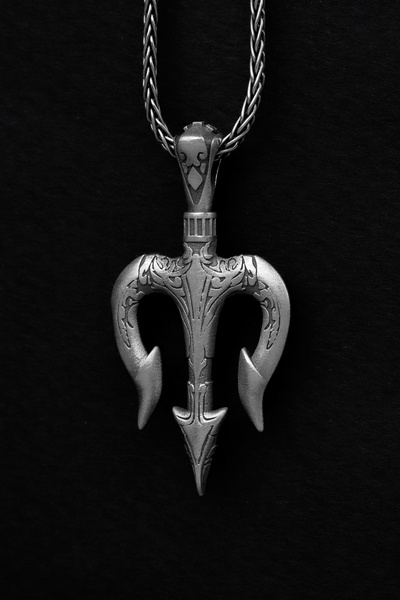 Savis Silver Poseidon Deniz Tanrısı Mızarağı 925 Ayar Gümüş Kolye