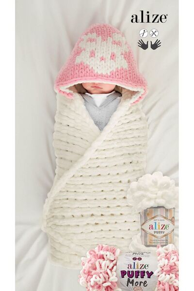 Alize Puffy 5'li Paket (5X100GR) El Örgü Ipi (TURUNCU 06)