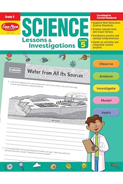 Evan Moor Educational دروس العلوم والتحقيقات للصف الخامس - مورد المعلم