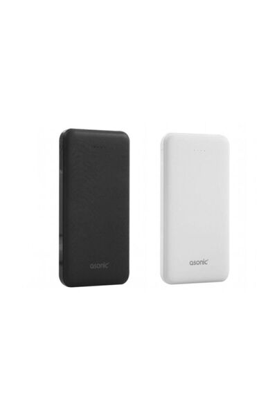 Asonic AS-P10 Powerbank Taşınabili Pil Şarj Cihazı 10000 mAh 2 USB Beyaz