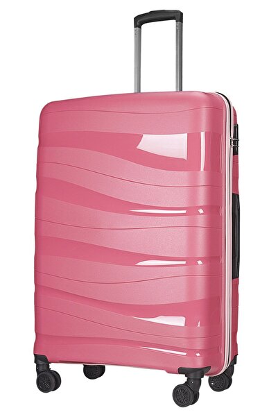 Wexta Wx-pp10 Şeker Pembe Büyük Boy Pp Polipropilen Kırılmaz Valiz