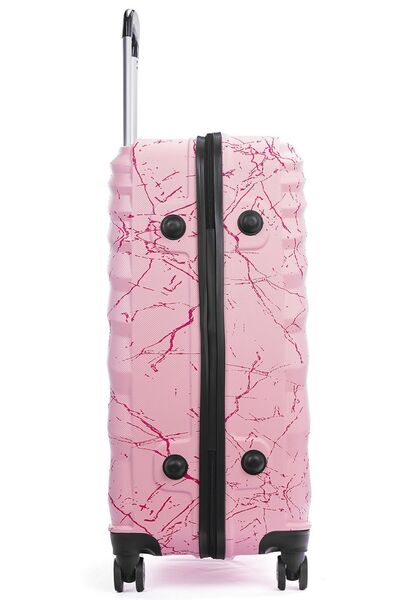 Wexta Wx-300 Baskılı Şeker Pembe Büyük&Orta Boy 2'li Set Valiz