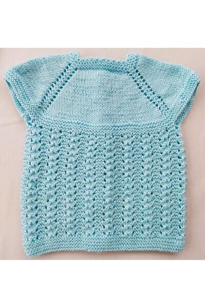 Bircan Hediyelik Açık Mavi El Örgüsü Robadan Bebek Yeleği 1 - 3 Yaş