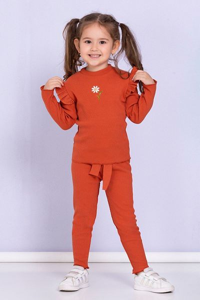 JOJOBAMBİNO Baby Girl Child Daisy Ribbed Camisole Long Sleeve Tights 2 Piece Set