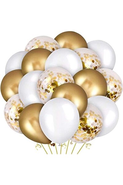 Partioutlet بالون كونفيتي من الذهب الأبيض