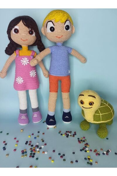 S&k Collection Niloya, Mete Bebek Ve Tospik 3 Lü Set Amigurumi Örgü Oyuncak Peluş