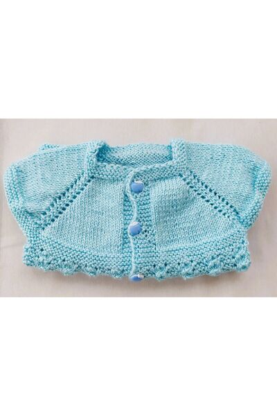Bircan Hediyelik Açık Mavi El Örgüsü Robadan Bebek Yeleği 1 - 3 Yaş
