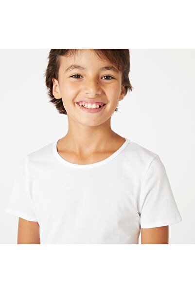 Decathlon Domyos Çocuk Beyaz Spor Tişörtü 100