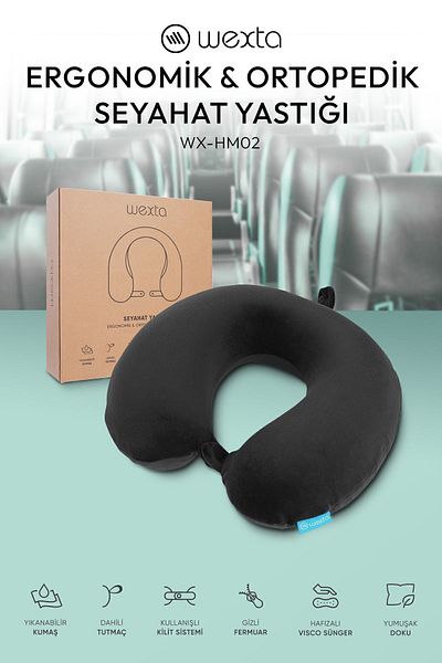 Wexta Orthopedic Travel Pillow - Comfort Visco Neck Pillow
