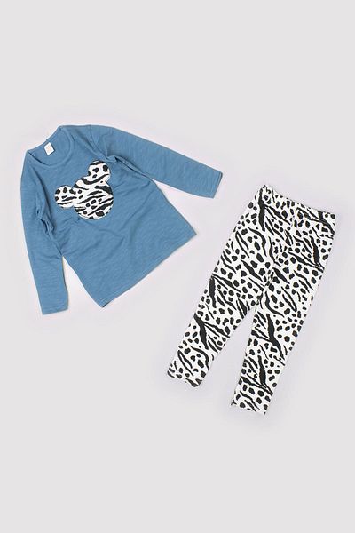 Peki Adaugă 5 Plătiți 4 - Copii Fată Subțire 100% Bumbac Leopard Mouse Set Colanți Cadou Pijamale 13940