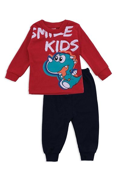 Bebelop Baby Boy Dinosaur Printed Seasonal 2-Piece Top and Bottom Tracksuit Set