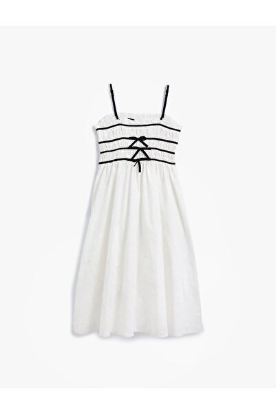 Koton Kids Fata - Rochie lunga din bumbac cu fundita