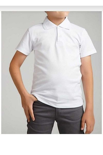 Yakalaa Tricou alb cu gât polo Lacoste Tricou școlar cu mânecă scurtă