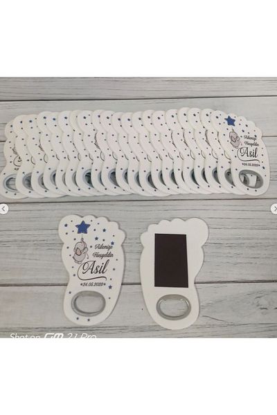 onuratasarlat 30 Pieces Newborn Foot Magnet - Birthday, Circumcision, Engagement, Word Elephant Model