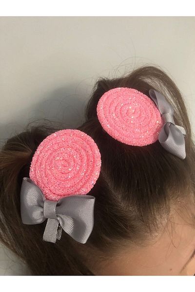 Stil Tasarım Toka Pink Gray 2 Pieces Shiny Buckle