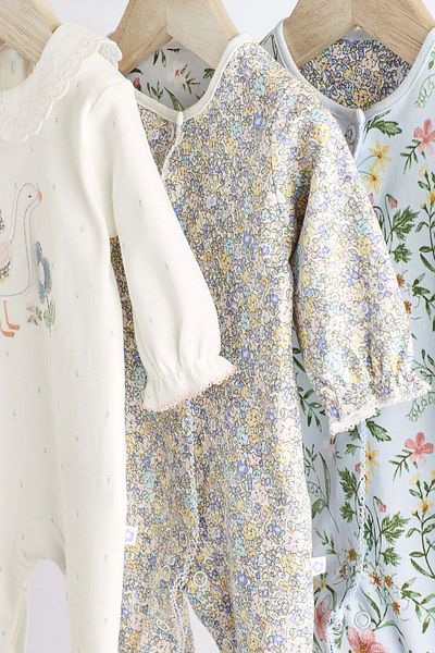 Next Baby Soft Color Patterned 3-piece Jumpsuit Set