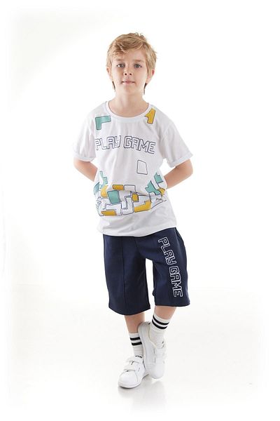 AHENGİM Costum băieți Play Game imprimat Capri de sus și de jos Set Trend Bumbac Ak2519