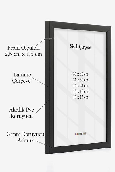 Postifull Cadru negru, set de 3 bucăți, poster și rame foto, rame de perete pentru imagini, rame pentru hol