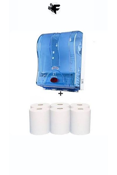 FİGANLAR Prestij 21 cm Automatic Towel Dispenser - Transparent Blue + 6-Piece Paper Towels