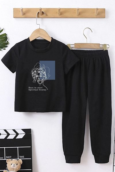 uyguntarz Παιδικό Minimal Line Drawing Bottom - Top Σετ φόρμας