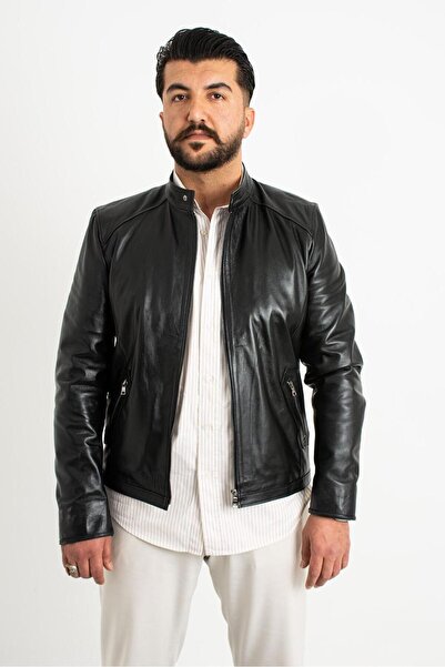 MALVİNEYU (MALVİNEYU) İtalyan stil %100 orijinal kuzu derisi erkek mont