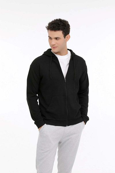 Kinetix Top trening pentru bărbați - M-sn87 Bsc Fz Hd 4fx - NEGRU - L - ST07237