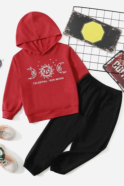 uyguntarz Children's Sun Moon Tracksuit Set