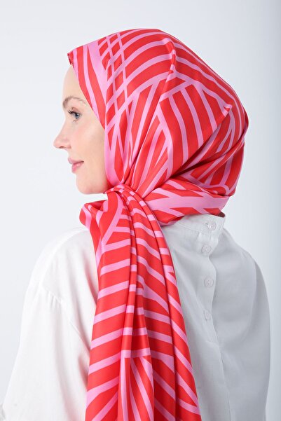 ALLDAY Червоний візерунчастий твіловий шарф