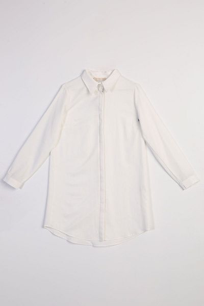 ALLDAY Εκρού Basic Hidden Placket Πουκάμισο Tunic