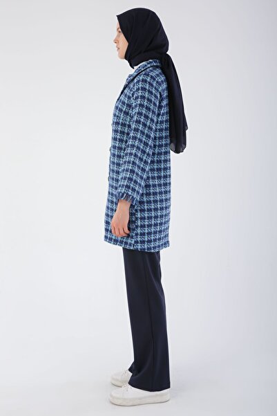 ALLDAY Індіго оксамитова сорочка з ґудзиками та коміром з твіту