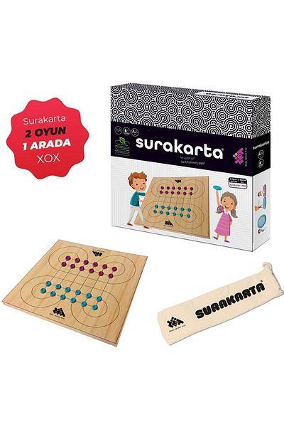 Zetzeka Surakarta & Xox (2 Games in 1) Wooden Intelligence and Strategy Game Age 5 2 Players