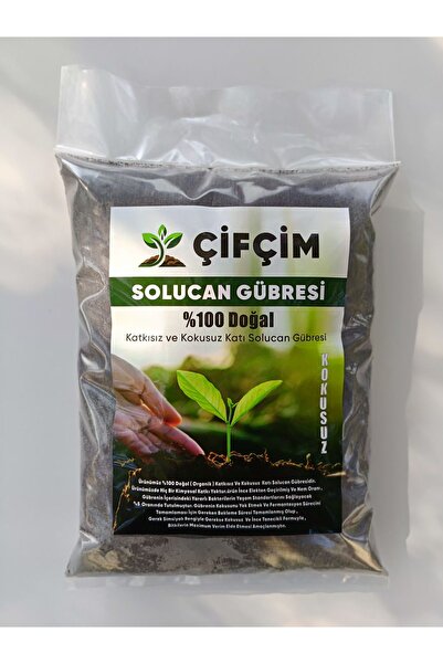 ÇİFTÇİM Solucan Gübresi %100 Doğal ,10kg Katkısız Ve Kokusuz Katı Solucan Güb...