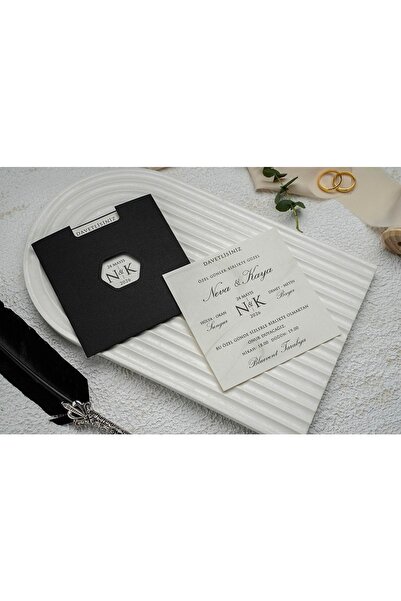 ERDEM DAVETİYE Düğün ,nikah, Nişan , Kına Davetiyesi 9156 (50 Adet) Dijital Görsel Hediyeli